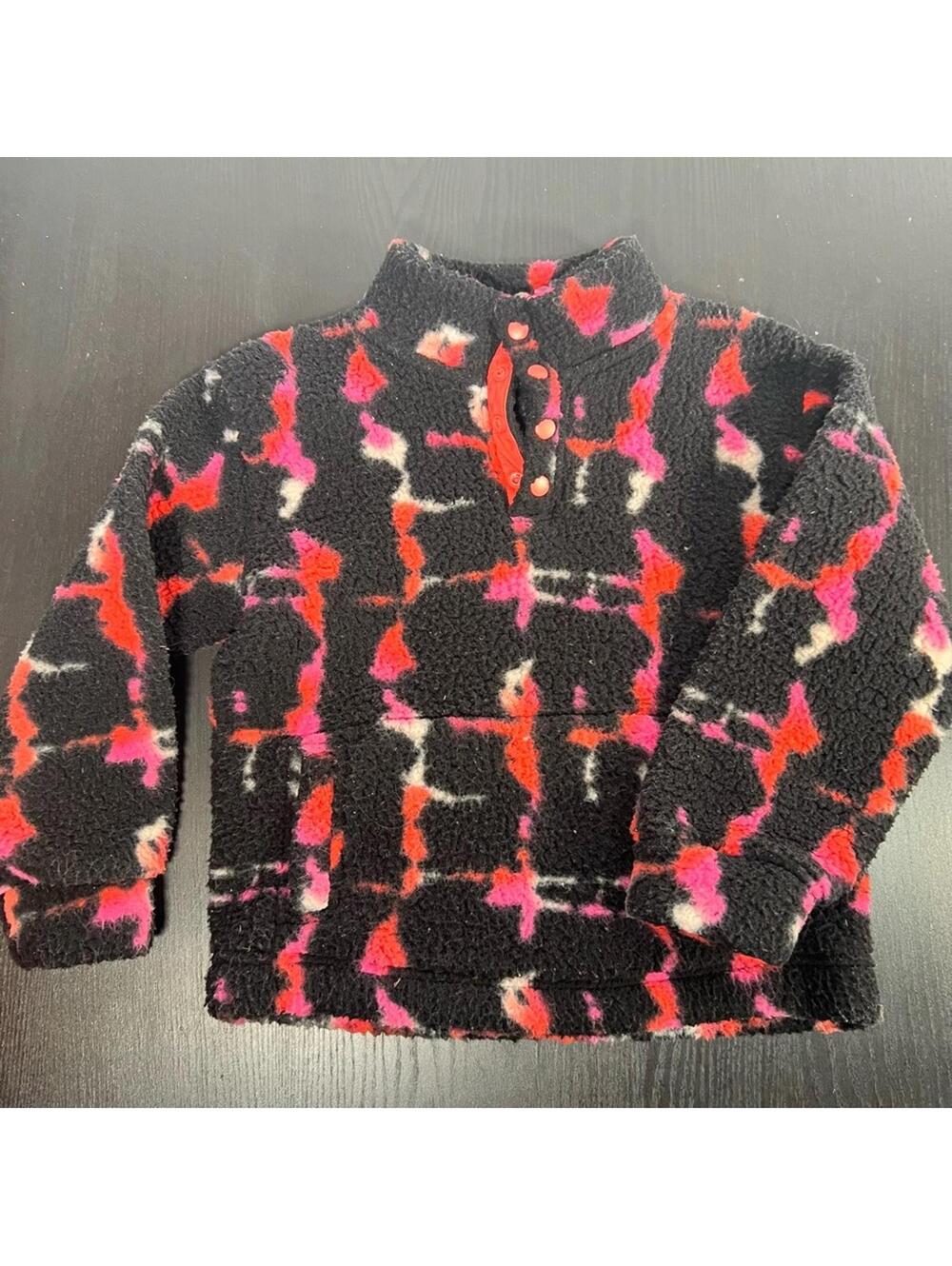 GAP Black and Red Abstract Fleece Hoodie